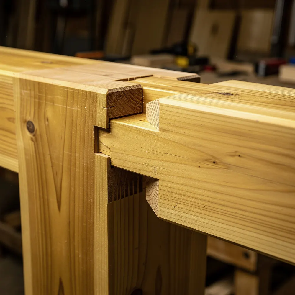 Соединение ласточкин хвост крупным планом