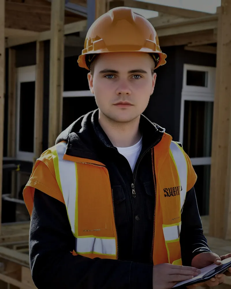 Иван — руководитель проектов Timber Frame, на замере строительной площадки