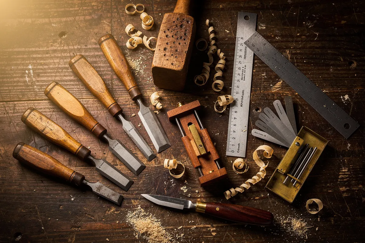 инструменты плотника timber frame — стамески рейсмус щупы угольник