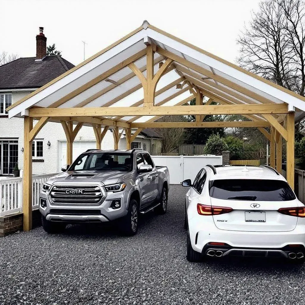 Навес для двух автомобилей — 30 м²